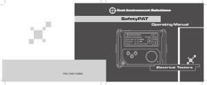 Safety PAT User Manual - Test Instrument Solutions