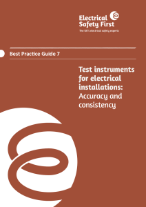 Test instruments for electrical installations: Accuracy and consistency