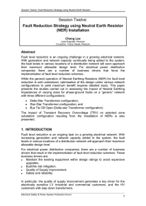 Fault Reduction Strategy using Neutral Earth Resistor (NER)