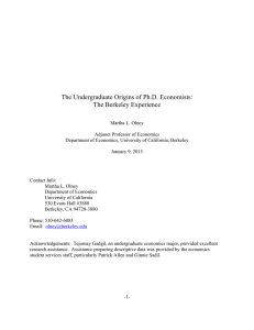 The Undergraduate Origins of Ph.D. Economists: The Berkeley