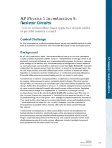 AP Physics 1 Investigation 9: Resistor Circuits