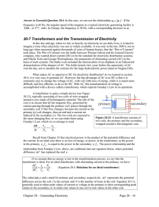 20-7 Transformers and the Transmission of Electricity