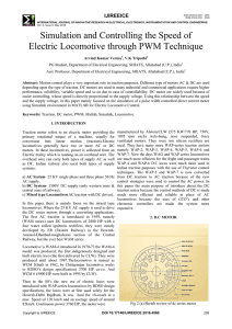 Simulation and Controlling the Speed of Electric Locomotive through