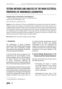 TESTING METHODS AND ANALYSIS OF THE MAIN ELECTRICAL