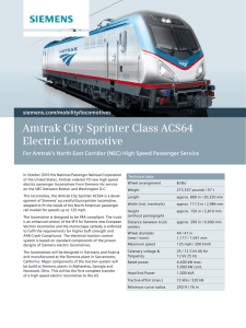 Amtrak City Sprinter Class ACS64 Electric Locomotive