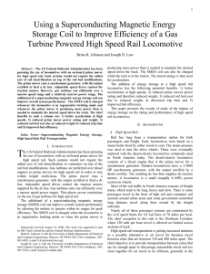 Efficiency of a Gas Turbine Powered High Speed Rail Locomotive