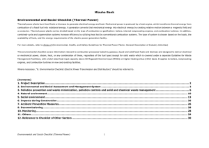 Mizuho Bank Environmental and Social Checklist (Thermal Power)