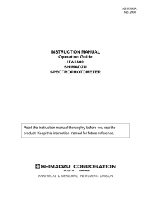 INSTRUCTION MANUAL Operation Guide UV