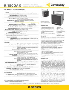 R.15COAX Spec Sheet - Community Professional Loudspeakers