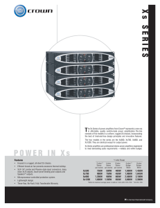 Xs Series One Page Brochure - HARMAN Professional Solutions