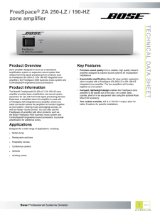 FreeSpace ZA 250-LZ / ZA 190-HZ integrated zone amplifier – Bose