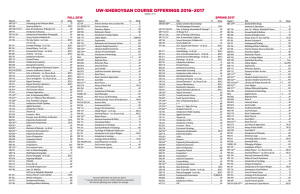 uw-sheboygan course offerings 2016–2017