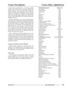 Course Descriptions Course Index-Alphabetical