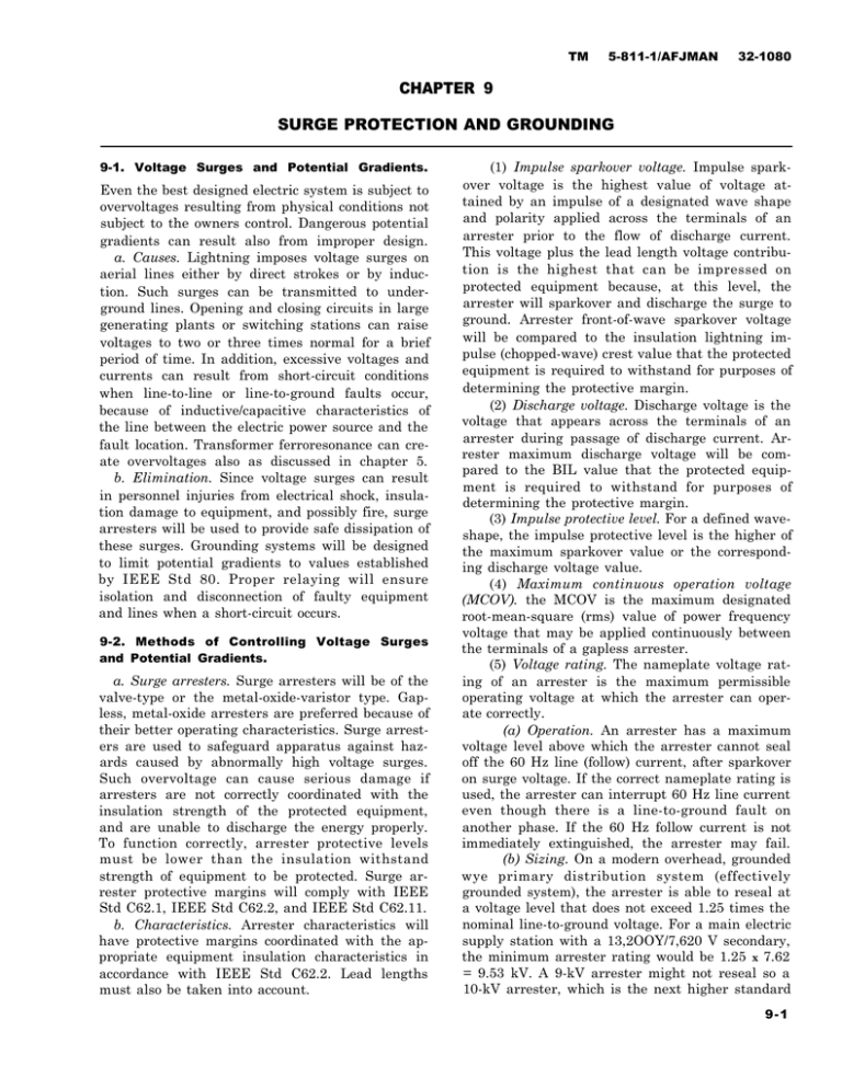 CHAPTER 9 SURGE PROTECTION AND GROUNDING