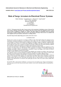 Role of Surge Arrestors in Electrical Power Systems