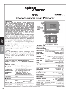 SP500 Electropneumatic Smart Positioner