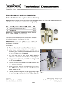 Filter-Regulator-Lubricator Installation