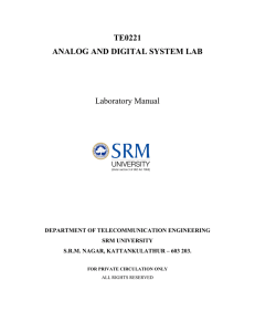 TE0221 ANALOG AND DIGITAL SYSTEM LAB