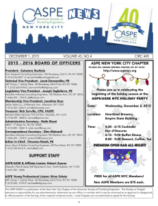 December - the NYC Chapter Of The ASPE