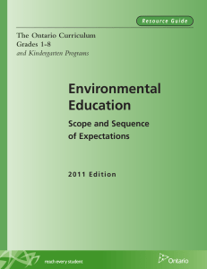 Environmental Education, Scope and Sequence