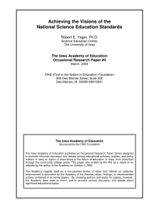 Achieving the Visions of the National Science Education Standards