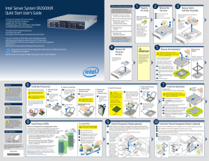 Intel® Server System SR2600UR Quick Start User`s Guide 10 1 2 3