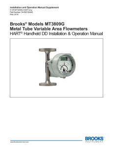 Brooks® Models MT3809G Metal Tube Variable