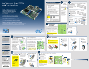 Intel® Workstation Board S5520SC Quick Start