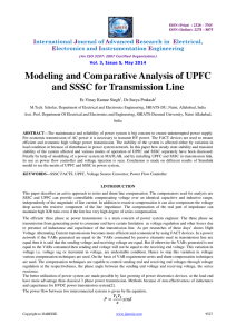 Modeling and Comparative Analysis of UPFC and SSSC