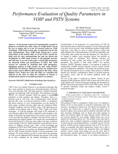 Performance Evaluation of Quality Parameters in VOIP and PSTN