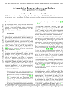 A formula for damping interarea oscillations with generator redispatch