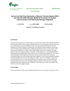 Solvers for Real-Time Simulation of Bipolar Thyristor - Opal-RT