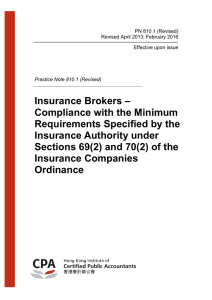 PN810.1 Insurance brokers - Hong Kong Institute of Certified Public
