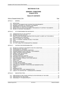 SECTION 00 72 00 GENERAL CONDITIONS (August 2015)