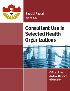 Consultant Use on Selected Health Organizations