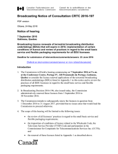 Broadcasting Notice of Consultation CRTC 2014-58