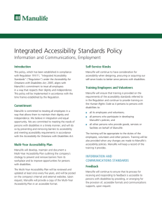 Integrated Accessibility Standards Policy
