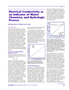 Electrical Conductivity as an Indicator of Water Chemistry