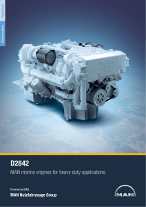 MAN marine engines for heavy duty applications.
