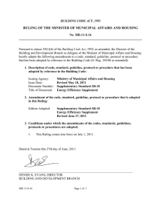ruling of the minister of municipal affairs and housing