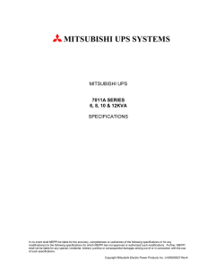 7011A Specification - Mitsubishi Electric Power Products, Inc.