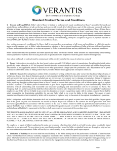 Verantis Standard Terms and Conditions for Systems