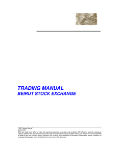 trading manual - Beirut Stock Exchange