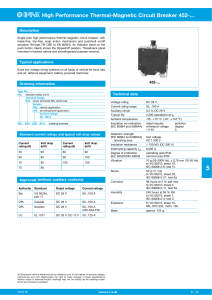 High Performance Thermal-Magnetic Circuit Breaker 452-