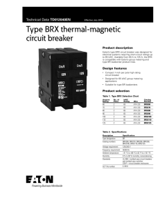 Type BRX thermal-magnetic circuit breaker
