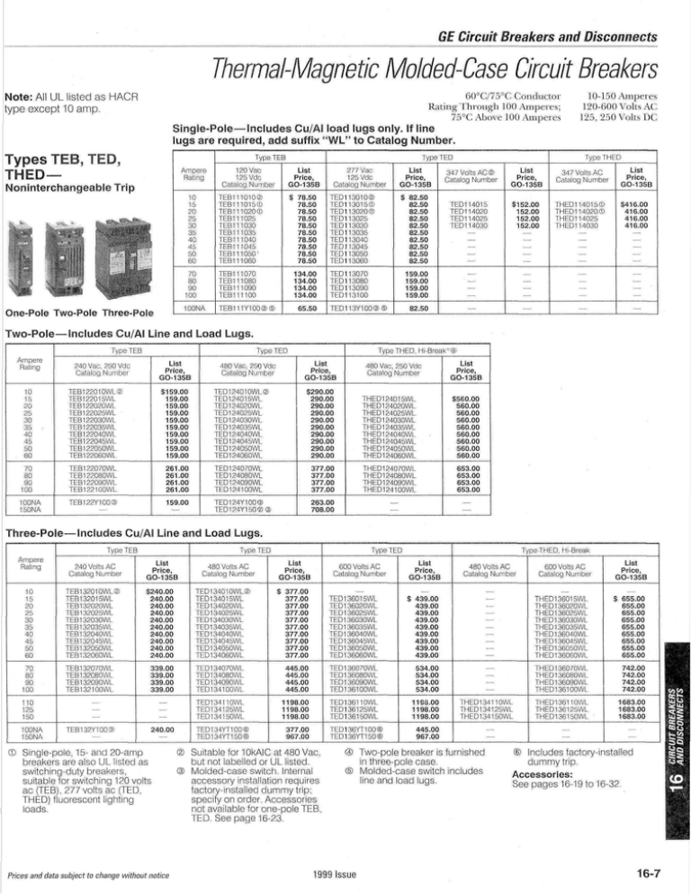MoldedCase Circuit Breakers