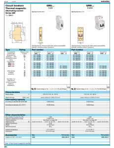 Circuit breakers Thermal-magnetic GMU... GMB