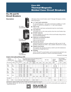 FA, FH and FC Thermal-magnetic Molded Case Circuit Breakers