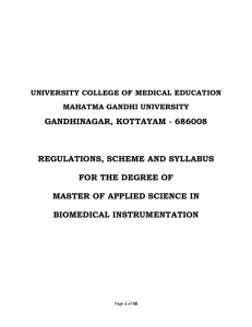 Regulations, scheme and syllabus for the degree of
