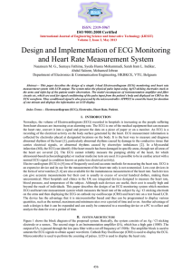 Design and Implementation of ECG Monitoring and Heart